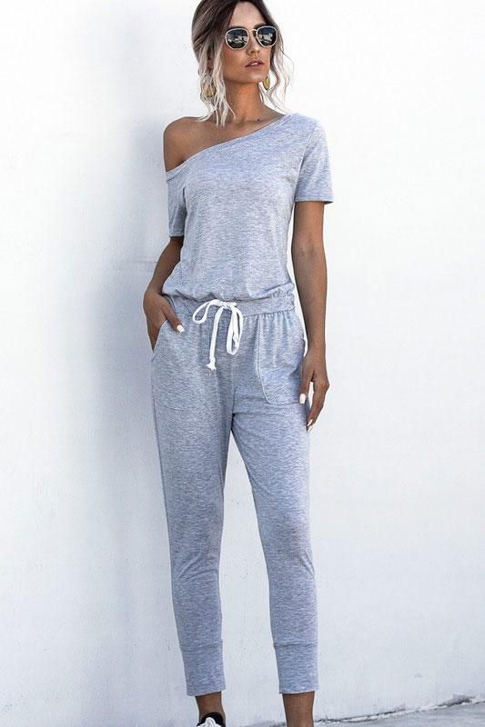 RESTOCK: Casual Babe Jumpsuit: Gray | Bella and Bloom Boutique