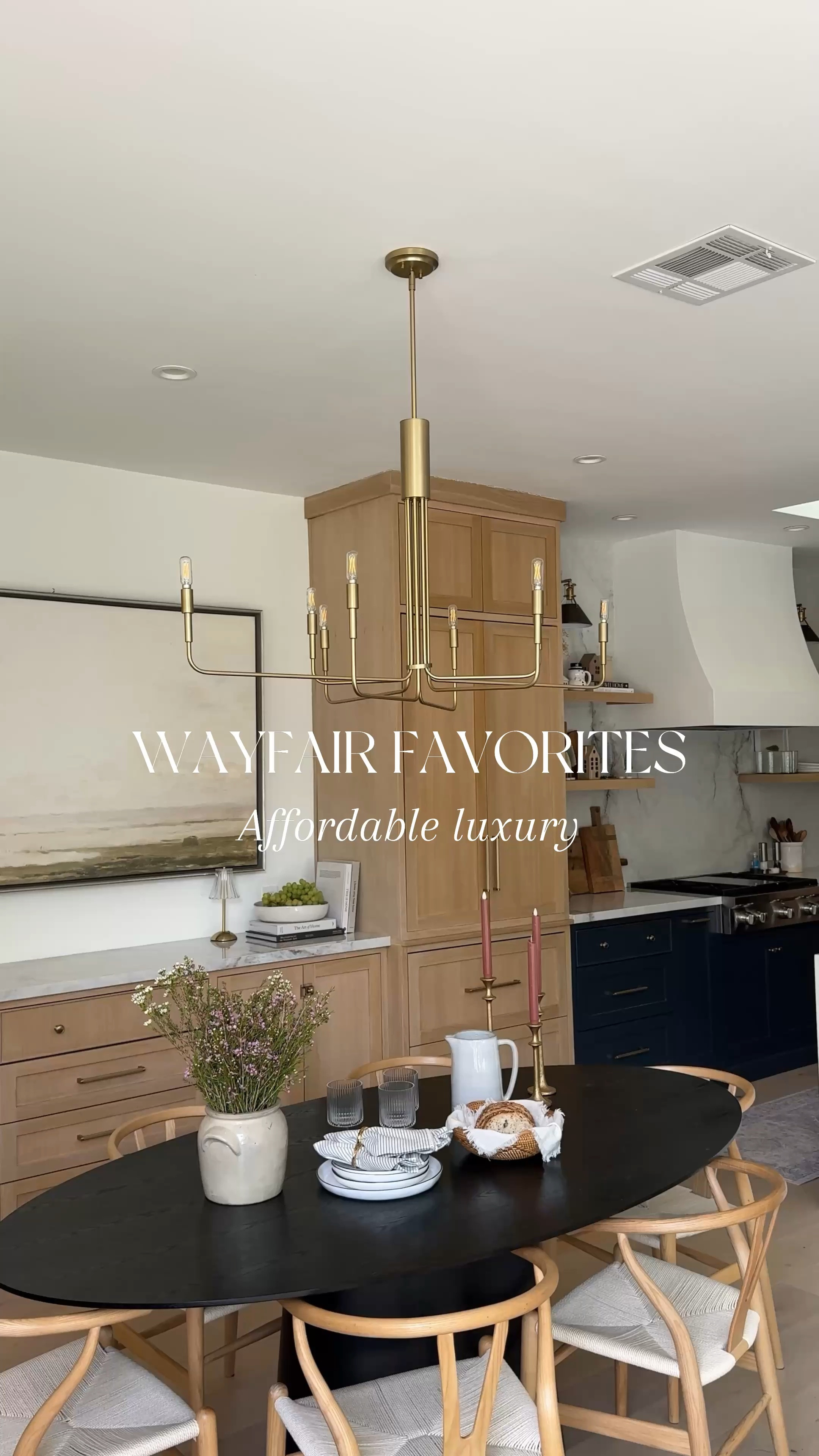 Sharing some of my Wayfair favorites in our home. So many designer looking pieces at affordable prices and we've been able to save so much money compared to buying designer pieces. These have also been some my best sellers and I’m so happy I get to share all these amazing finds with all of you!

@wayfair #wayfair #wayfairpartner

White swivel chair, brass chandelier bathroom, design, wood vanity, checkered runner, scalloped runner oval, black dining table, wishbone chairs, countertop stools shaker door door handles brass chandelier black rectangle mirror 


#LTKHome #LTKFindsUnder100 #LTKSaleAlert