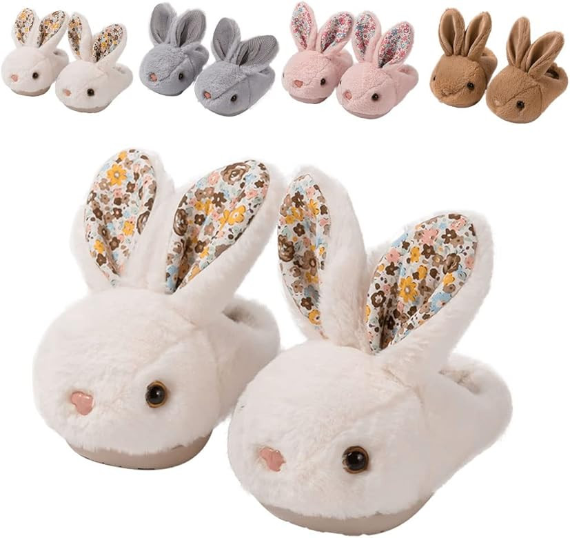 Toddler Slippers Girl Boy House Slipper Kids Rabbit Winter Slipper Warm Bunny Slippers Soft Plush... | Amazon (US)