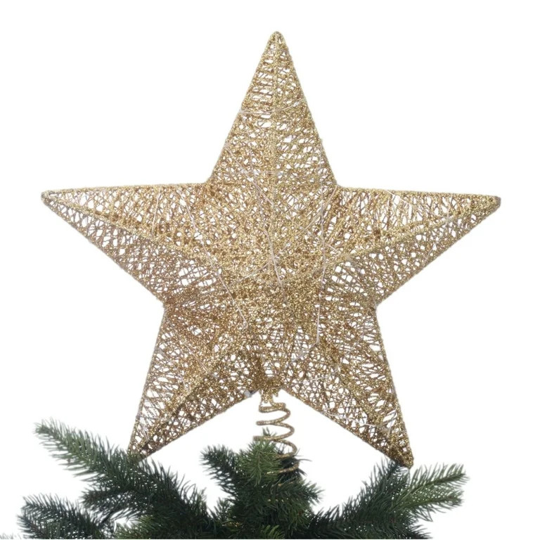LED Star Christmas Tree Topper, Gold, 15", by Holiday Time | Walmart (US)