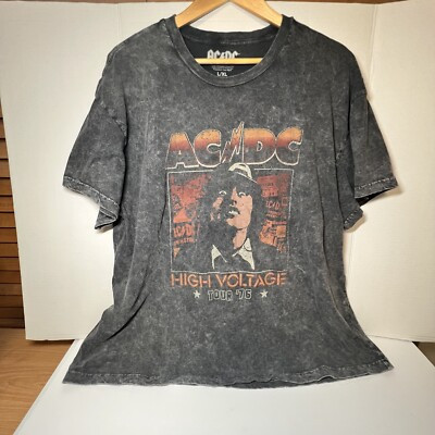 AC DC High Voltage Tour '76 Official Merchandise Men's Gray T-Shirt Size L/XL  | eBay | eBay US