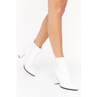 Womens Step Outta Line Faux Leather Boots - White - 4, White | NastyGal (UK, IE)
