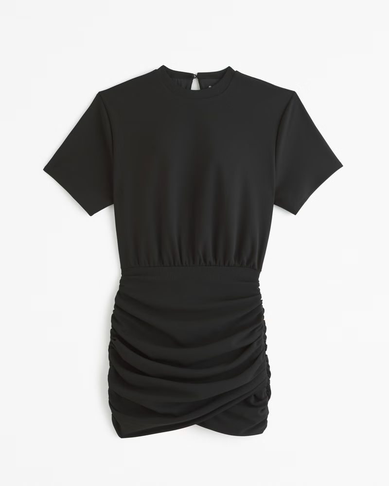 Ruched Knit T-Shirt Mini Dress | Abercrombie & Fitch (US)