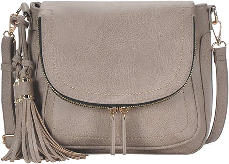 MMS Design Studio Journey Womens Crossbody Shoulder Bag Handbag Faux Vegan Leather Purse | Amazon (US)