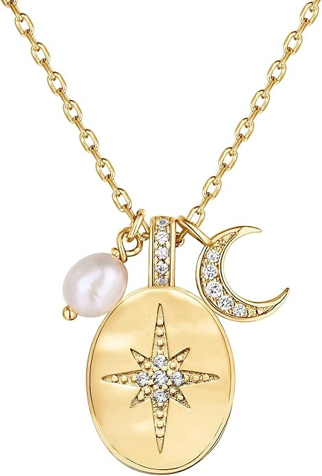 PAVOI 14K Gold Plated Engraved Coin Pendant | Byzantine Coin Necklace | Bohemian Necklace | Amazon (US)