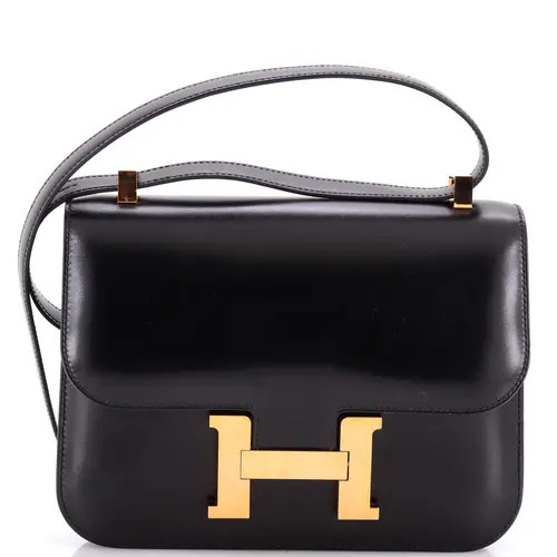 Pre-Owned Hermes Constance NM Bag Box Calf 24 in Black at Nordstrom, Size X-Small | Nordstrom