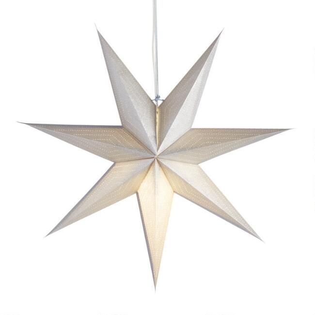 Silver Glitter Paper Star Pendant Lamp | World Market