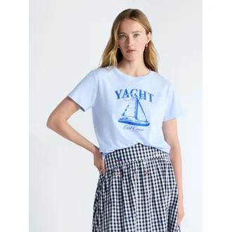 Free Assembly Women's and Women's Plus Cotton Cropped Boxy Tee with Short Sleeves, Sizes XS-4X | Walmart (US)