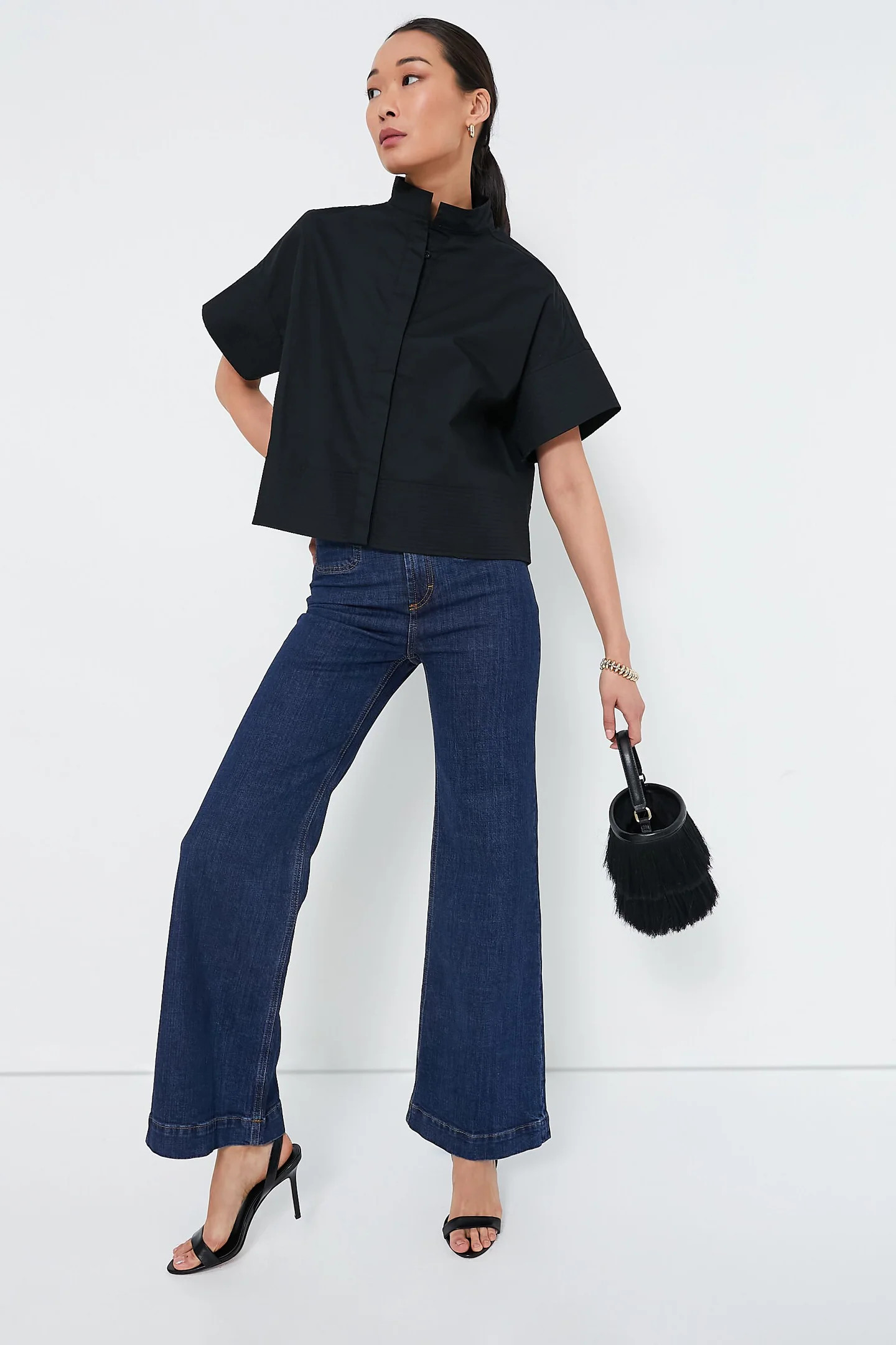 Light Wash Denim Trapunto Stitch Sofia Shirt | Tuckernuck (US)