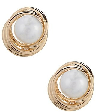 Dillard's Pearl Knot Metal Drop Earrings - Gold Pearl | Dillard's