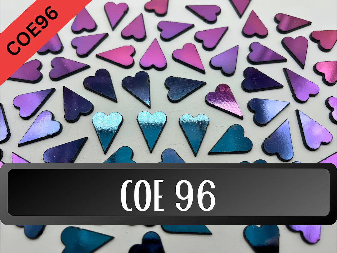 COE96 DICHROIC Precut heart on 2mm black backed Cyan/Magenta dichroic  fusible art Glass! 3 Pack! | Etsy (US)