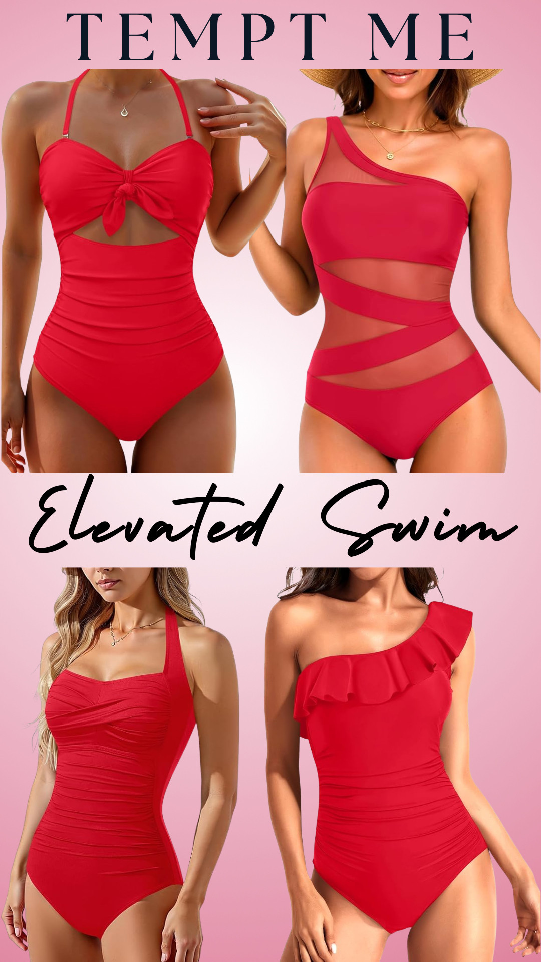 Elevated Swim by Tempt Me ❤️

TEMPT ME one piece swimsuits are perfect if you want a sexy one piece swimsuit that still has tummy control, ruching, and a very flattering fit without paying designer swim prices.

These are perfect for vacations, bachelorette trips, pool parties, beach clubs, Miami trips, Vegas trips, honeymoons, cruises, resort wear, and summer trips where you want swimwear that looks elevated, bold, and a little more dressy/party swim instead of basic.

I love TEMPT ME swimsuits because they combine ruching through the stomach, cutout designs, one shoulder styles, mesh details, and structured tops so you still get support, shaping, and tummy control but the suits still look sexy and high end.

Brand: Tempt Me
Styles: sexy one piece swimsuit, cutout one piece, one shoulder swimsuit, ruched one piece, tummy control one piece, slimming one piece
Occasions: vacation swimsuit, bachelorette swimsuit, pool party swimsuit, resort swimsuit, cruise outfits, beach club outfit
Color: red swimsuit, cherry red, bright red, vacation red

If you’re looking for vacation swimsuits, bachelorette swimsuits, pool party swimwear, or a sexy red one piece that still has tummy control, these are some of the best Amazon swimsuits.

↓ Everything is linked! 

 

#LTKSeasonal #LTKSwim #LTKTravel