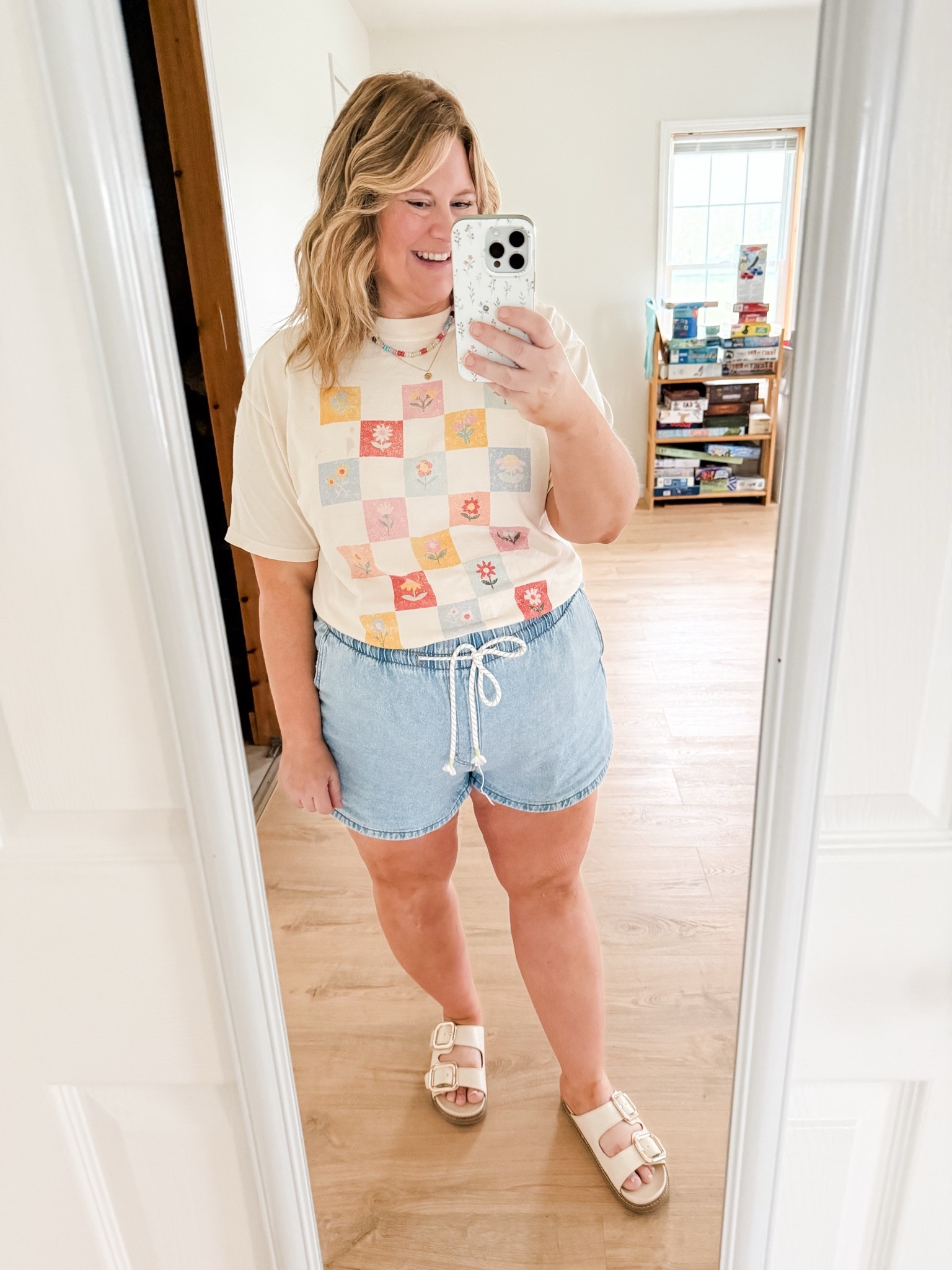 Wearing an XL in my graphic tee (use code STEPHSHARES20 to save!) and an XXL in shorts (sized up for the bump - go with your true size).

#LTKmomlife #LTKMidsize #LTKBump