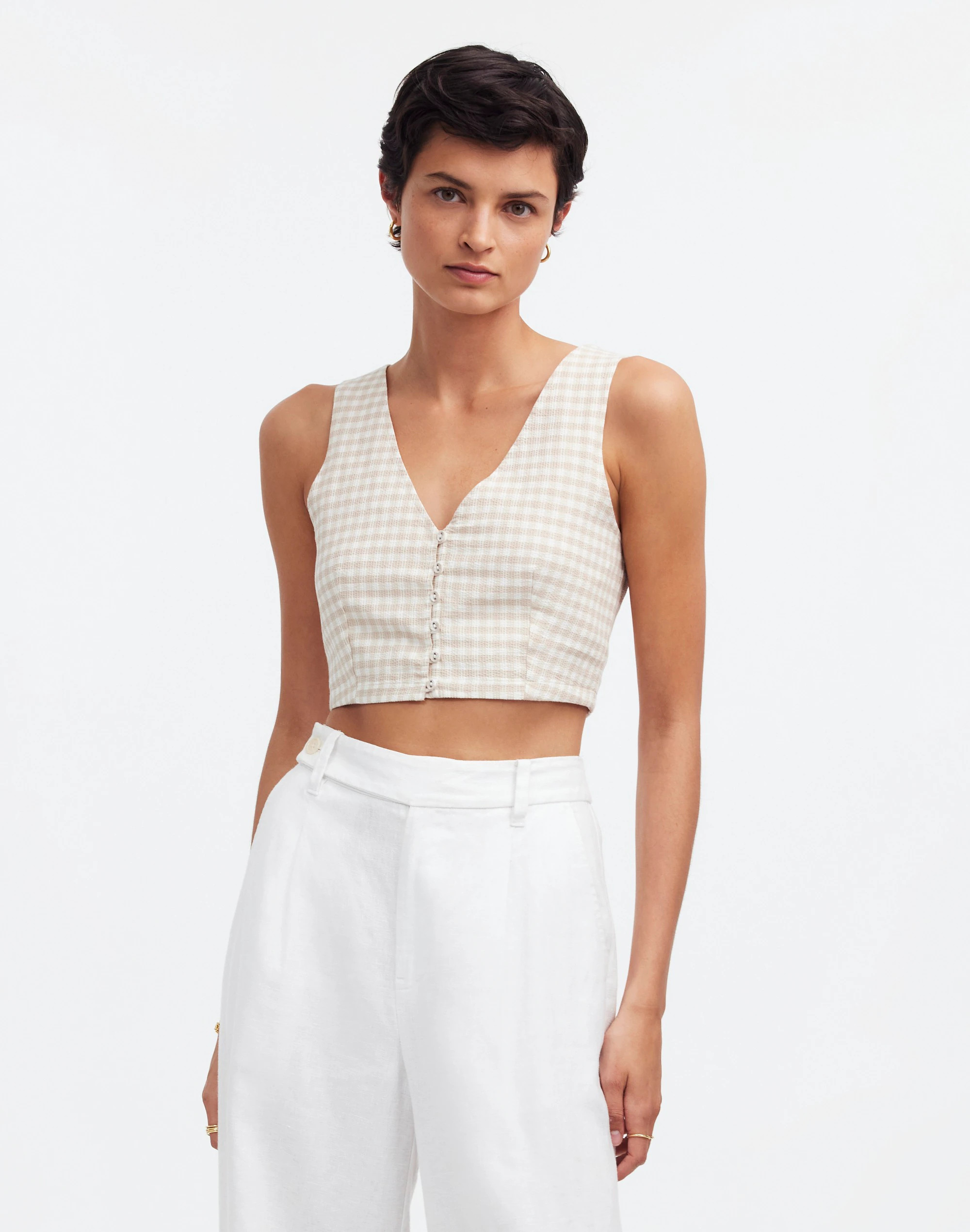 Gwen Crop Vest Top in Check | Madewell