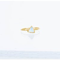 Triangle Moonstone Ring, Gold Celestial Jewelry, Engagement June Birthstone Stone Crystal Ring Promi | Etsy (US)