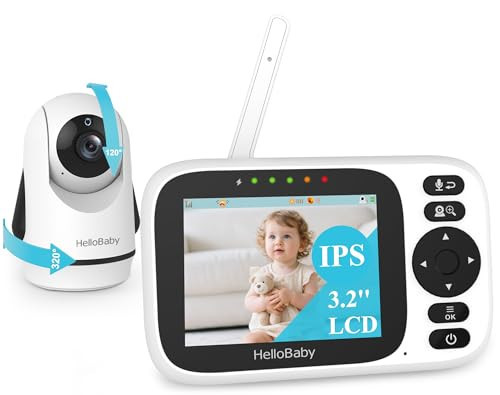 HelloBaby Baby Monitor with 3.2'' IPS Screen - Baby Camera Monitor with Remote Pan-Tilt-Zoom Camera No WiFi, Infrared Night Vision, 1000ft Wireless Connection | Amazon (US)
