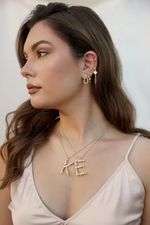 Twisted Crystal Initial 18k Gold Plated Necklace | Ettika