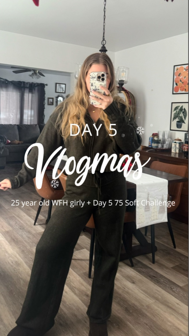 Vlogmas Day 5 + 75 Soft 🤍
Started tired, ended strong (well asleep by 8 lol) No sleep, 2  workouts, and finishing my first week at the new job✨🤍

PJs: @amazonfashion 
Workout Set: @unissu.official 
Jacket: @fabletics 
Matching Sweater Set: @edikted 
Fur coat: @cupshe 

#vlogmas2026 #vlogmasday5 #75softchallenge #75soft #diml #dayinmylife #wfhlife #corporategirlie #25yearoldlife #gymgirlie #fitnessroutine #lifelately #decembervibes #dailyvlog #realisticroutine #lifestylecreator #contentcreatorlife #aestheticvlog #busydays
