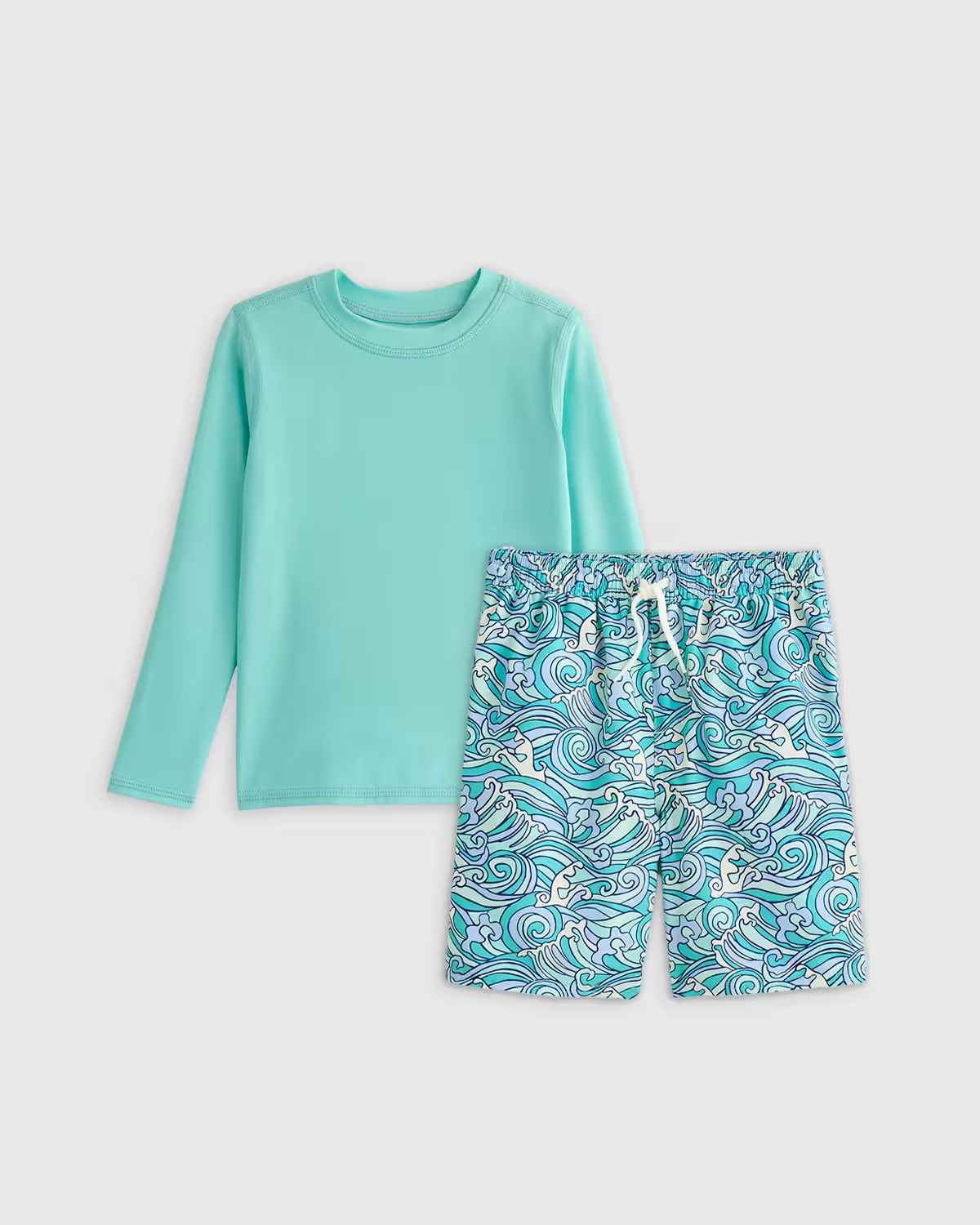 Swim Trunk and Rash Guard Set in Waves | Quince