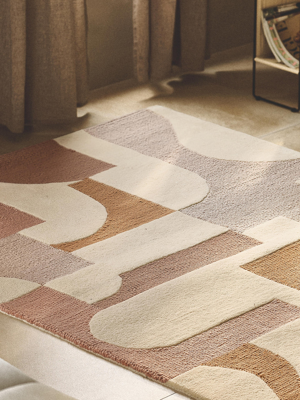 Handgetuft wollen vloerkleed Corin met hoog-laag structuur | Westwing EU