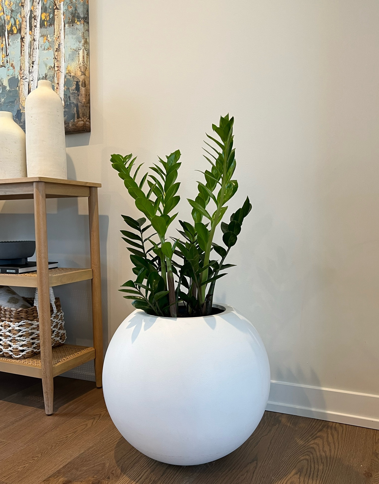 Beautiful round white planter. 

#LTKSeasonal #LTKFind #LTKhome