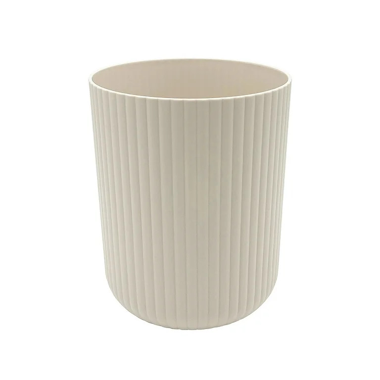 Mainstays 1.64 Gallon Plastic Ribbed Beige Trash Can | Walmart (US)