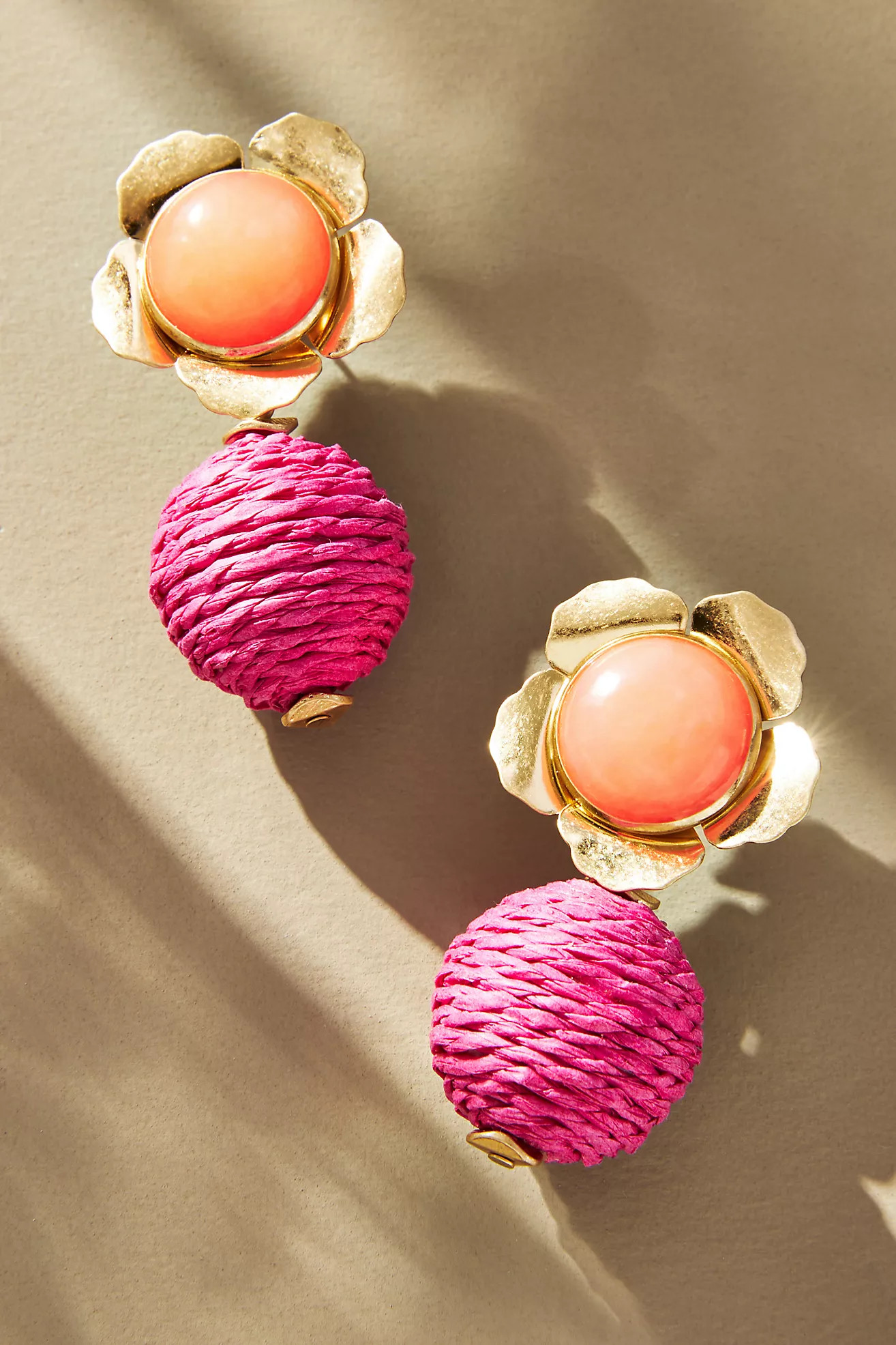 Floral Raffia Drop Earrings | Anthropologie (US)