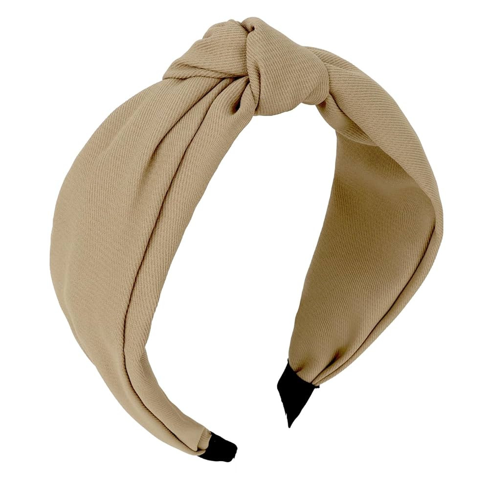 Kahki Headbands for Women Wide Knotted Headband Top Knot Hair Band Non-slip Head Band Soft Fashio... | Amazon (US)