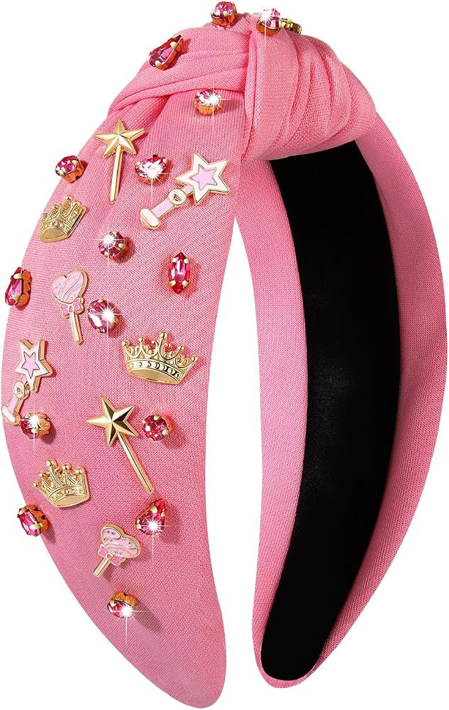 Pink Witch Headbands for Women Girls Princess Crown Wand Knotted Headband for Glinda Fans Witch B... | Amazon (US)
