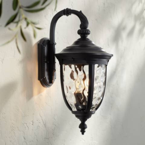 Bellagio 20 1/2" High Black Downbridge Outdoor Wall Light | Lamps Plus