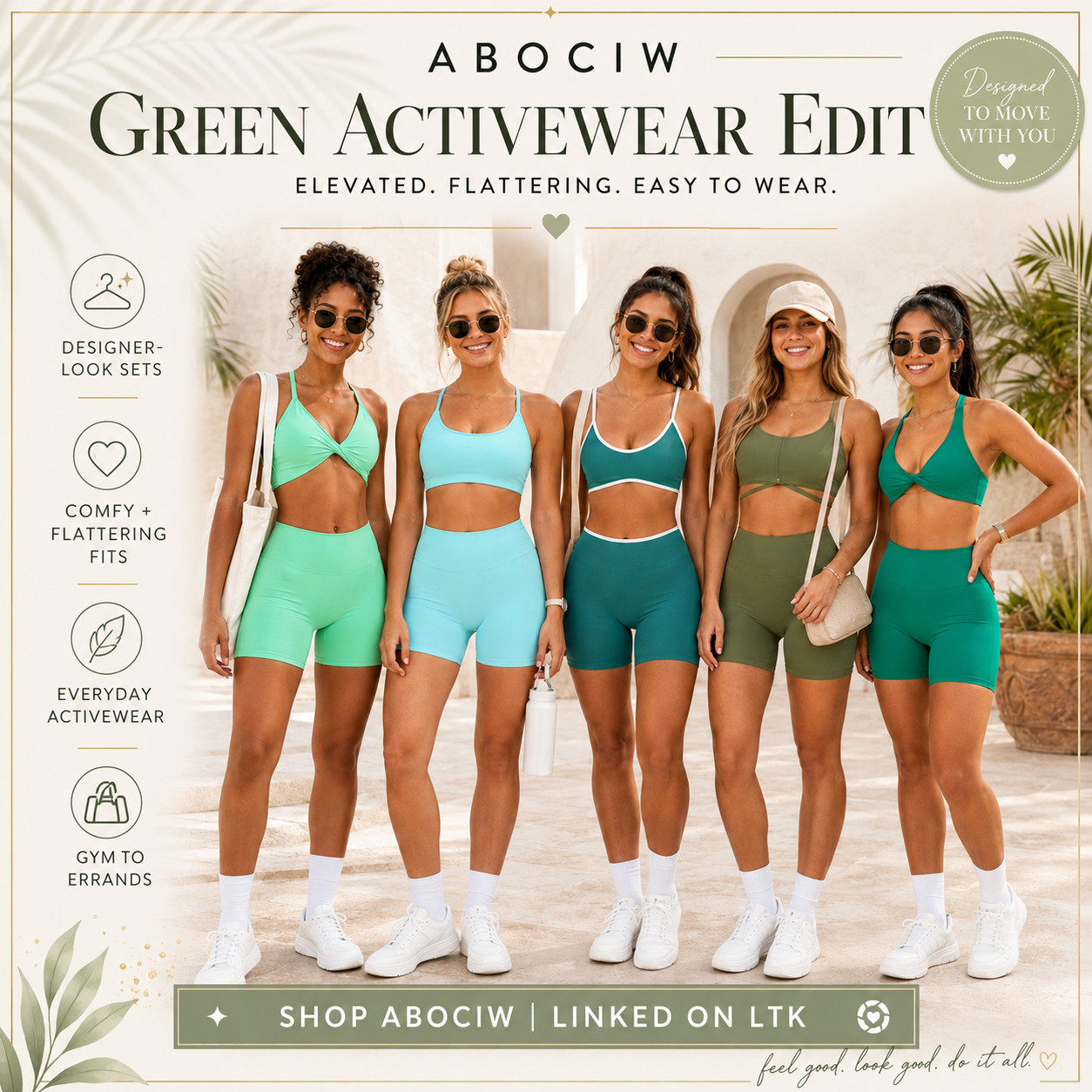 ABOCIW Elevated Athleisure | Green Short Sets 

Green activewear sets that make your workout outfit feel fresh, flattering, and instantly more elevated 🌿

These ABOCIW workout sets are some of the closest Amazon dupes to CSB / expensive athleisure brands if you love that sculpted, designer-look activewear vibe but don’t want to pay luxury activewear prices.

The green shades are what make this edit feel so wearable — from soft mint and aqua green to deeper olive and emerald tones, these colors give that clean, expensive-looking athleisure energy without feeling loud or hard to style.

What I love about these is that they feel sporty, polished, and easy to wear beyond the gym!!

They have that elevated matching-set look that makes you feel put together for gym days, Pilates, hot girl walks, errands, coffee runs, travel mornings, vacation packing, or casual everyday outfits when you want comfort but still want to look intentional.

The green color story is especially good if you love activewear that feels fresh, earthy, calm, and flattering while still standing out from basic black workout sets.

These are the kind of sets that make getting dressed feel effortless because the outfit is already done for you — just add white sneakers, crew socks, a tote bag, sunglasses, a baseball hat, or an oversized button-down for that gym-to-errands look that always works.

These are especially good if you want comfy Amazon activewear that still feels sculpted, feminine, designer-inspired, and easy to rewear for real life.

I did the digging for you — if you’ve been wanting cute Amazon activewear, green workout sets, matching gym sets, Pilates outfits, hot girl walk outfits, or affordable athleisure that gives expensive brand energy, these are the ABOCIW sets I’d check first before colors and sizes start moving!!

📌 SAVE this for your next activewear refresh.

↓ Everything is linked!

#LTKActive #LTKSaleAlert #LTKTravel