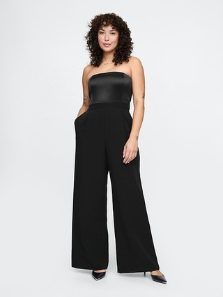 Strapless Mixed Media Jumpsuit | Gap (CA)