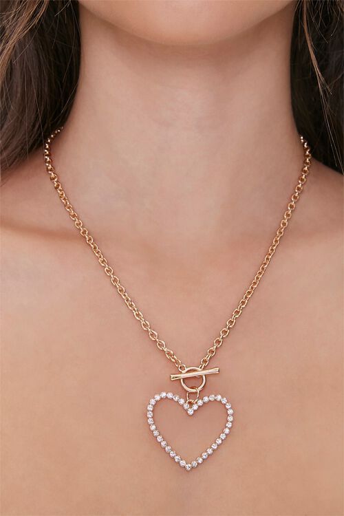 Rhinestone Heart Pendant Necklace | Forever 21 (US)