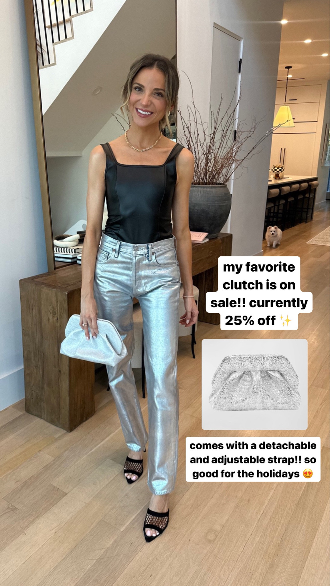 Themoire Tia Metallic Clutch bag is on sale! Goes with so many things and is so perfect for the holidays!! ✨

#LTKsalealert #LTKitbag #LTKHoliday