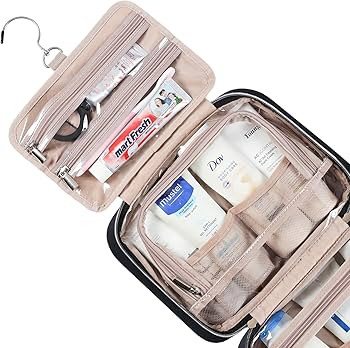 NISHEL Travel Toiletry Bag for women, Portable Hanging Organizer for Travel-Sized Shampoo, Condit... | Amazon (US)