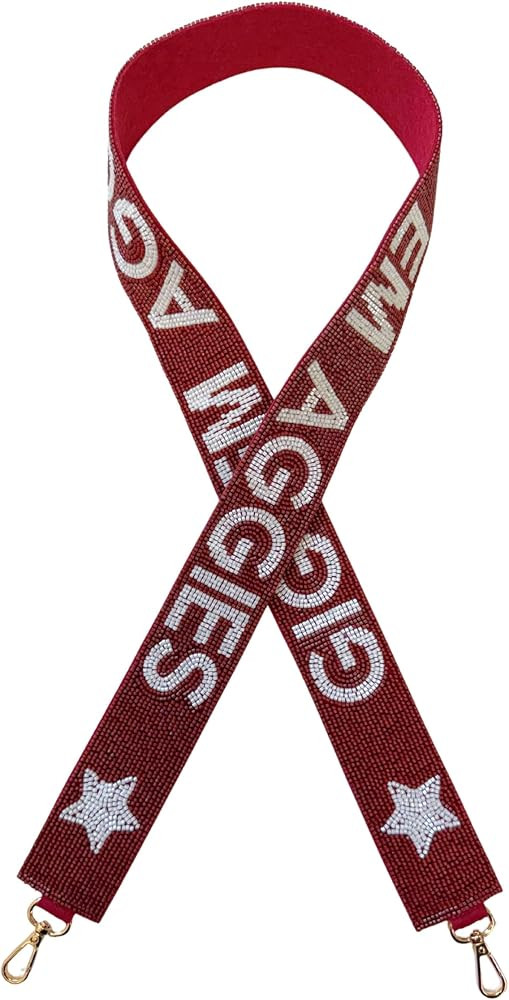 Lashicorn Beaded Purse Strap Texas Maroon Red & White College Game Day Clear Handbag Replacement ... | Amazon (US)