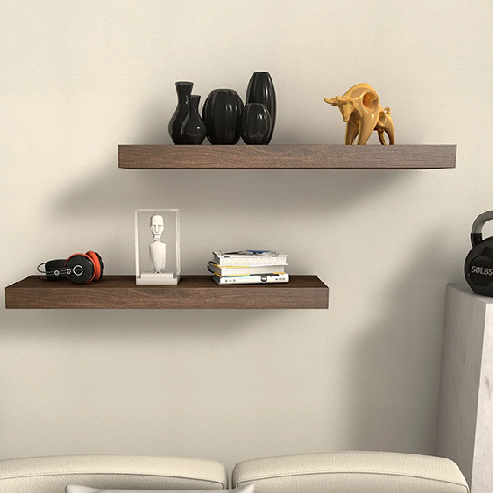 Chalissa 2 Piece Solid Wood Floating Shelf (Set of 2) | Wayfair North America