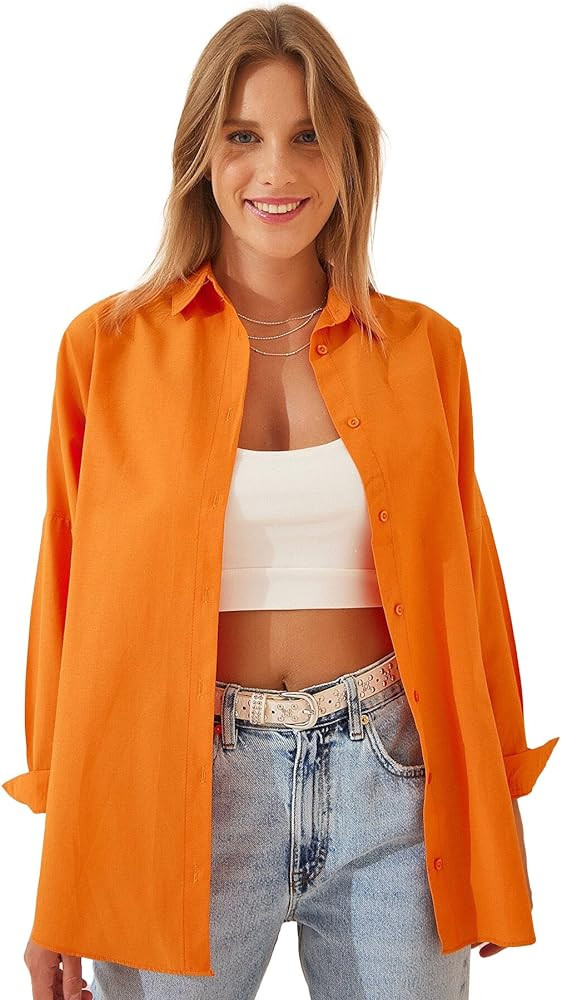BIG DART Oversized Button Down Shirts for Women, Dressy Casual Long Sleeve Blouses Summer Tops Tu... | Amazon (US)