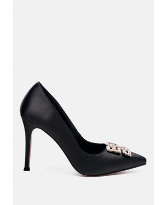 prisca high heel brooch detail pumps - Macy's | Macy's