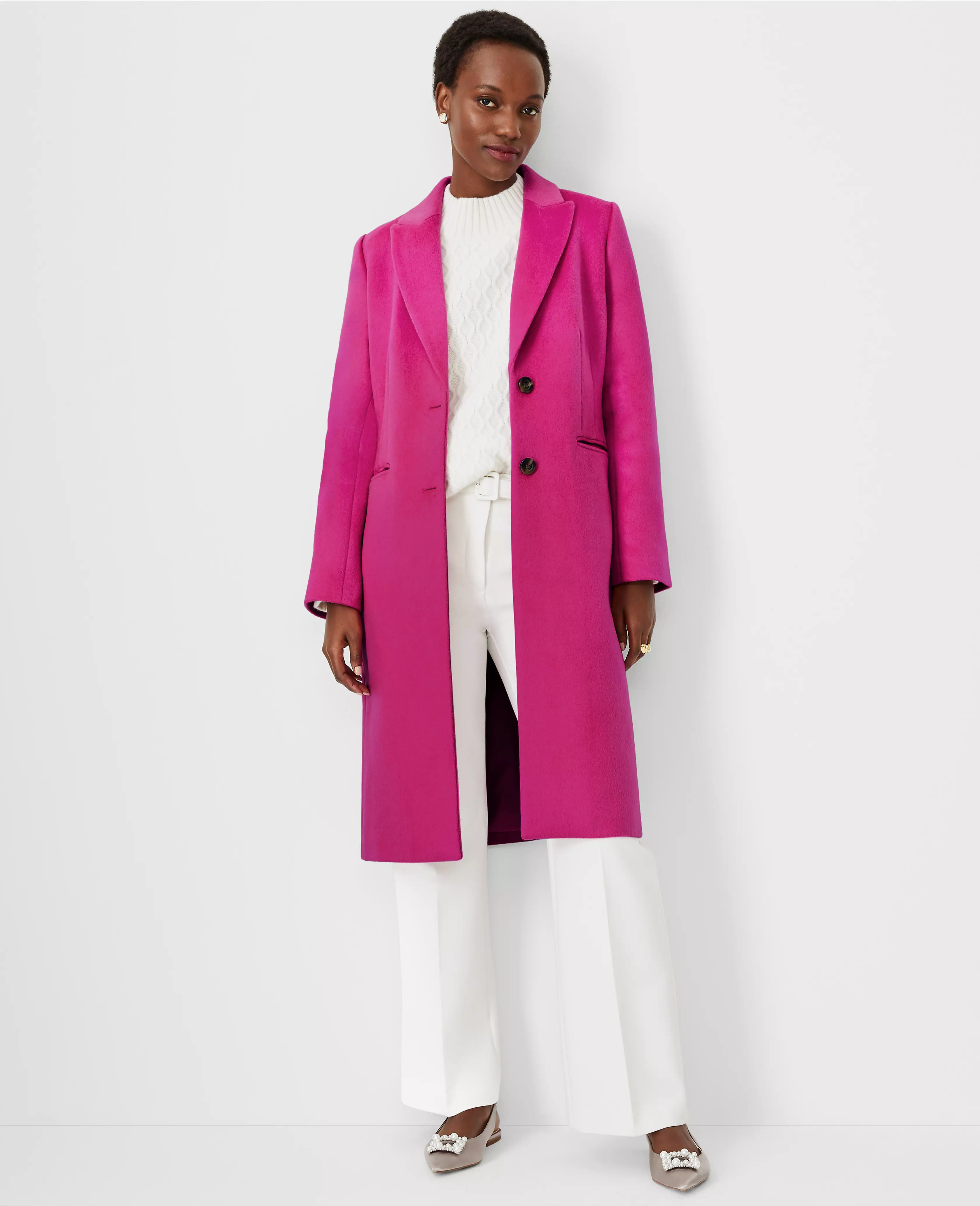 Wool Blend Tailored Chesterfield Coat | Ann Taylor (US)