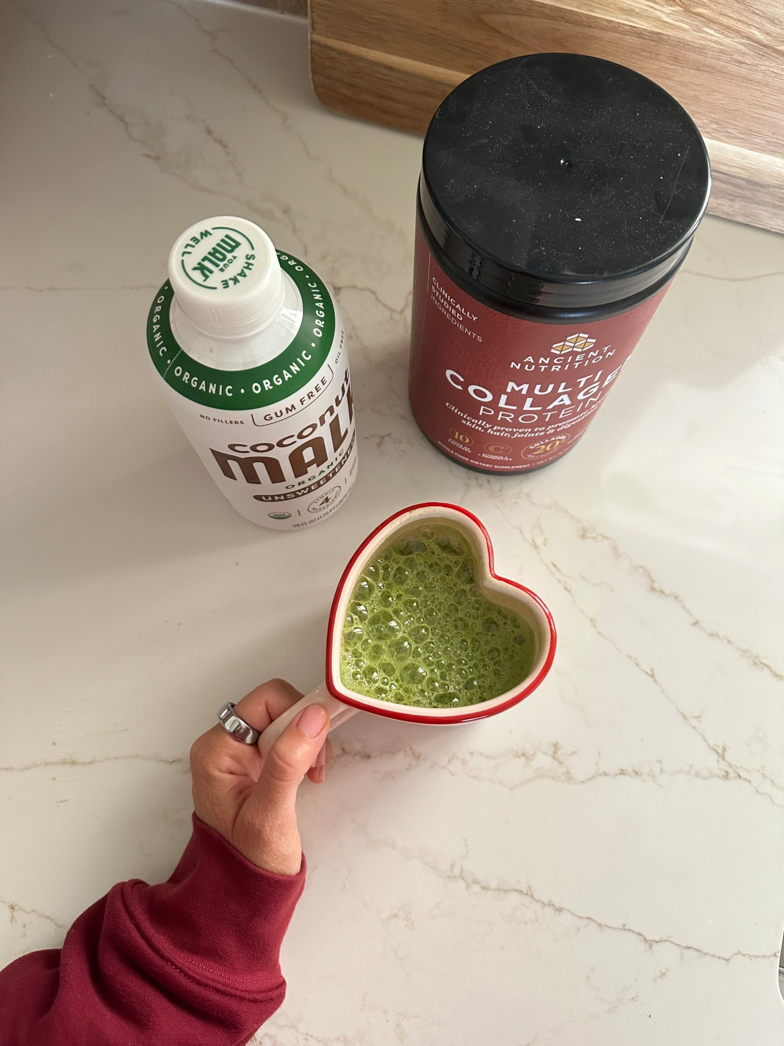 If you’ve seen me make my morning matcha, this is the combo I swear by. I use Pique Sun Goddess Matcha for that clean, calm energy with no crash or jitters, and Ancient Nutrition Collagen for skin, hair, and gut support. It keeps my energy steady and my skin actually glowy.

Both are super clean with no junk ingredients and they mix so easily. I just heat my milk, whisk in the matcha, then stir in a scoop of collagen. It’s the easiest wellness upgrade ever.

Perfect for busy mornings, toddler chaos, or when I just want to feel put together from the inside out.

#LTKselfcare #LTKmorningroutine #LTKmomlife