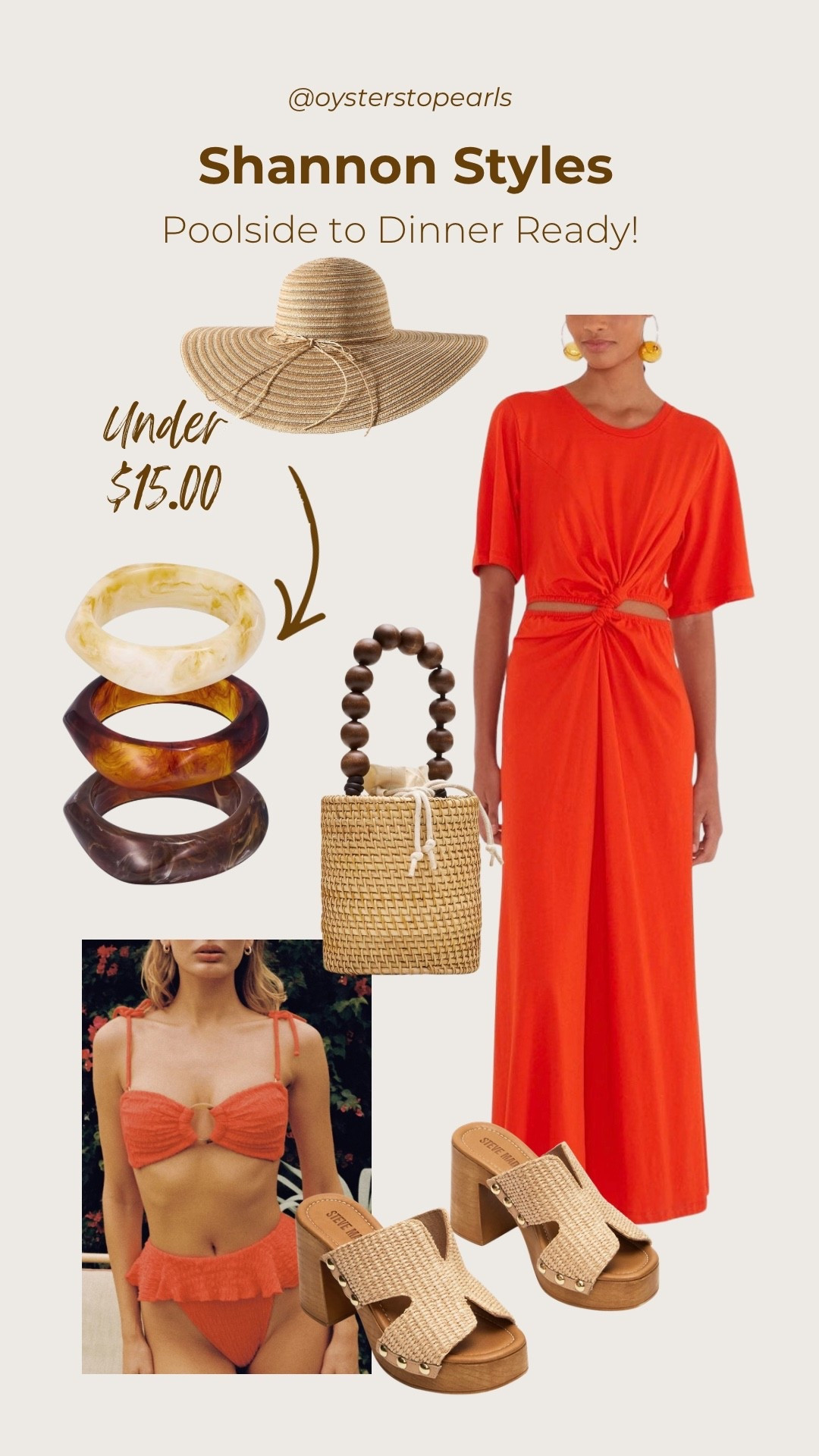 ❤️🧡 Poolside to Dinner❤️🧡 #resortwear #vacationready #whattopack #over40fashiom #midlifestyle #summerfashion #brachstyle