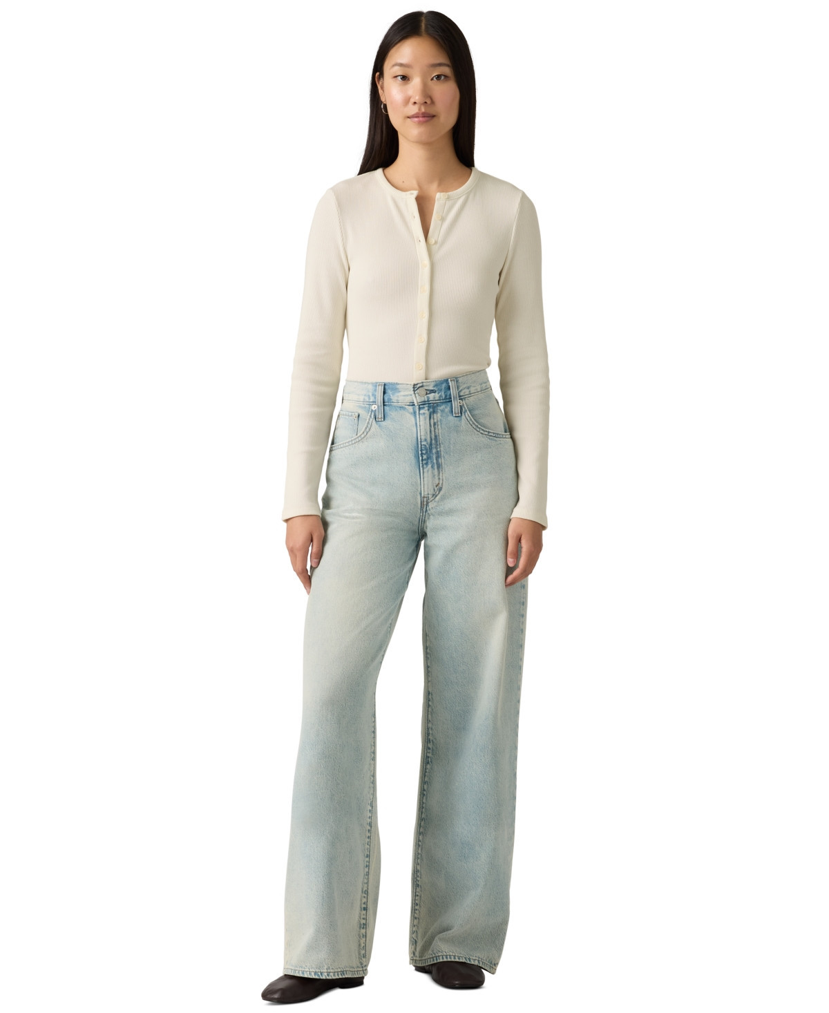 Levi's Women's Cinch-Waist Lightweight Baggy Jeans - A Little Hazy | Macy's