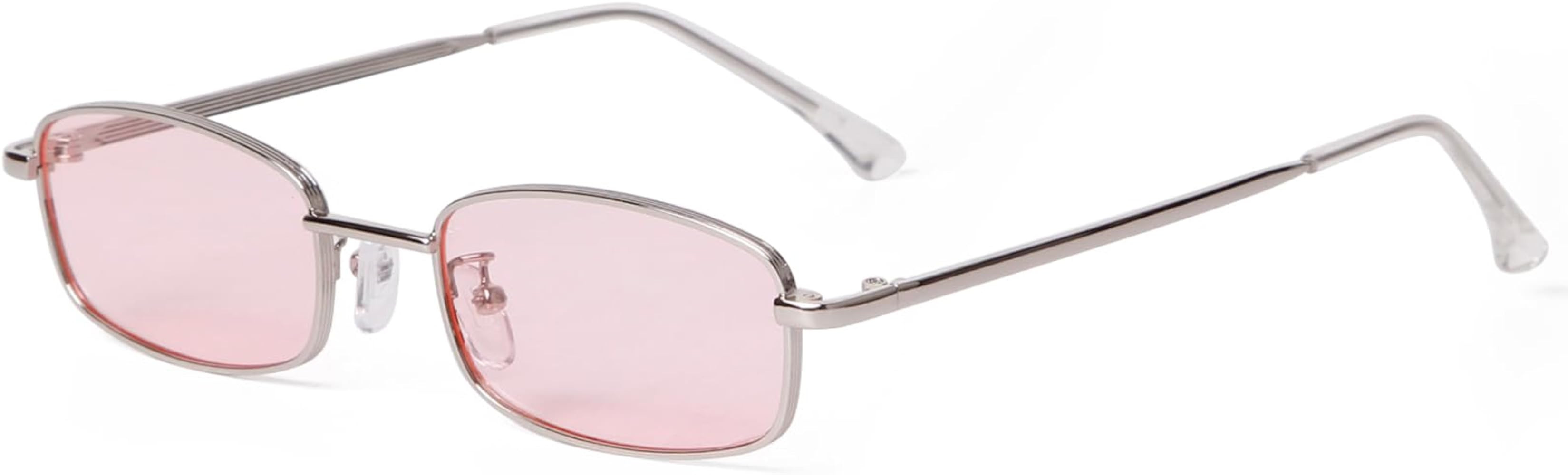 Retro Narrow Rectangle Sunglasses for Women Men 90s Square Glasses | Amazon (UK)