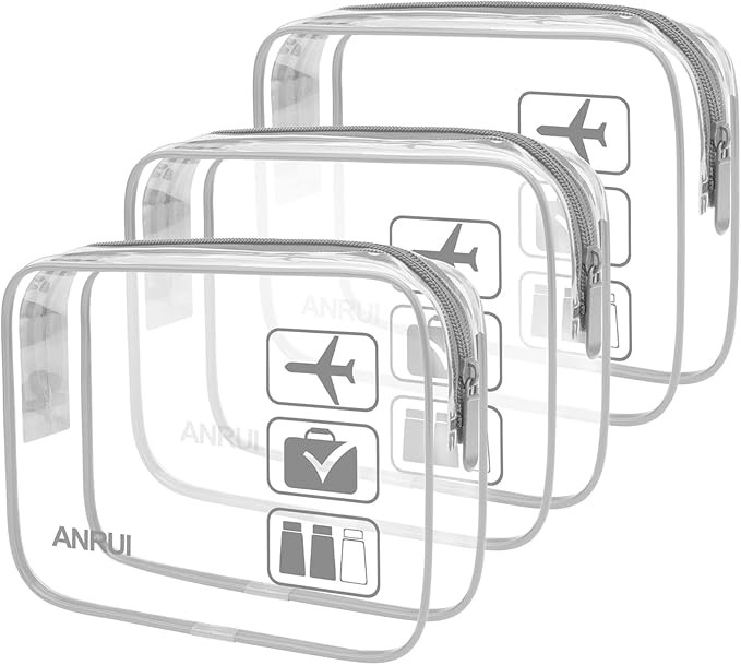 ANRUI TSA Approved Toiletry Bag, Quart Size Travel Toiletry Bags, Clear Toiletry bag Carry On Air... | Amazon (US)