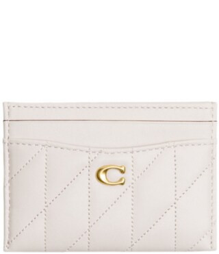 Quilted Nappa Leather Gold Hardware Card Case | Dillard's