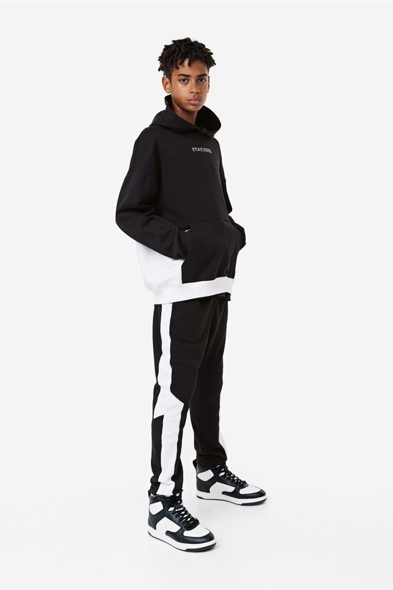 Sweatpants - Black/color-block - Kids | H&M US | H&M (US + CA)