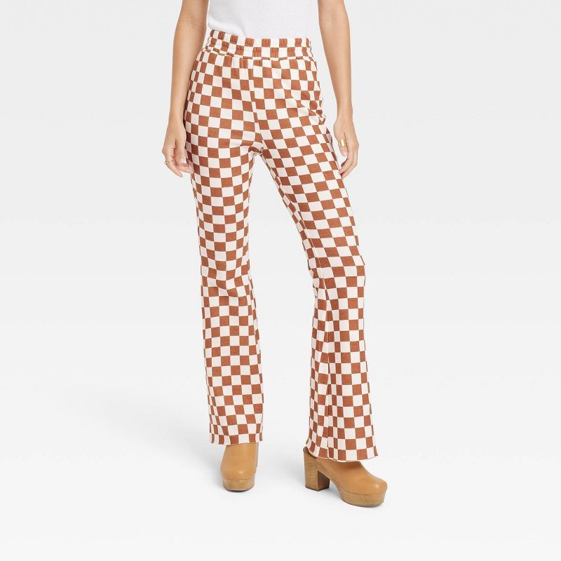 Women&#39;s Checkered Graphic Lounge Pants - S | Target