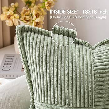 MIULEE Corduroy Pillow Covers with Splicing Set of 2 Super Soft Boho Striped Pillow Covers Broads... | Amazon (US)