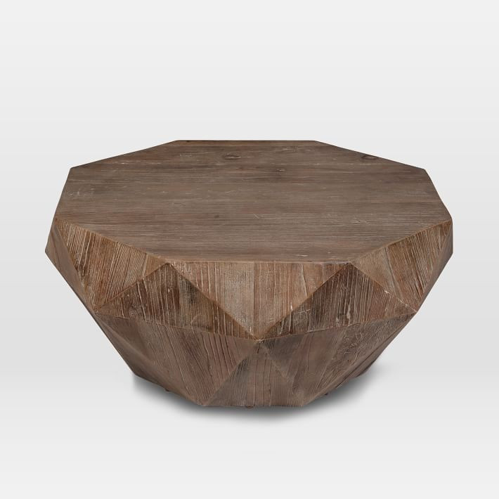 Reclaimed Wood Faceted Coffee Table | West Elm (US)